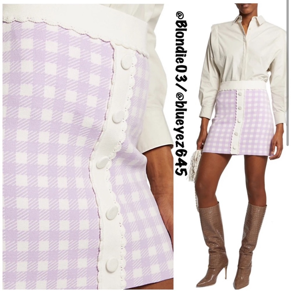 Maje “Jimmy” parme gingham skirt FR36/US4 NWT - Picture 3 of 7